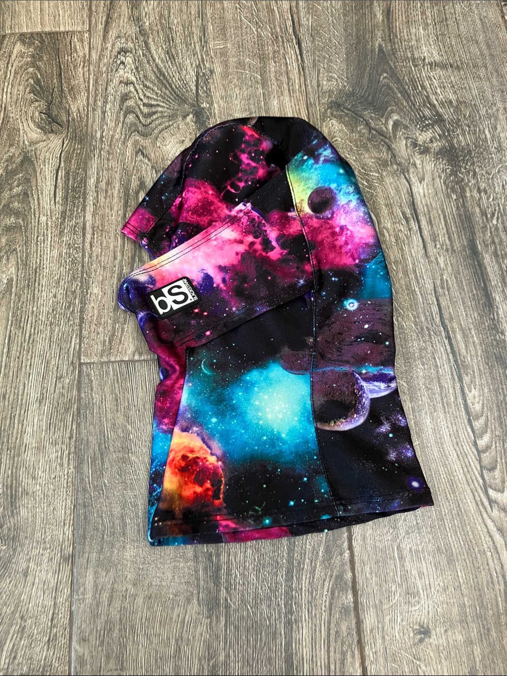 Kids Blackstrap Face Mask Hood — Multicolor Nebula Print